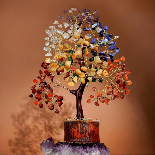 7 Chakra Crystal Tree of Life Showpiece for Home Decor | House Warming Gift | Positive Energy, Vastu, Spiritual Gift for Office, Bedroom, Living Room (300 Beads)