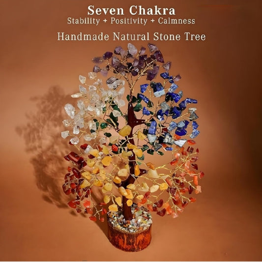 7 Chakra Crystal Tree of Life Showpiece for Home Decor | House Warming Gift | Positive Energy, Vastu, Spiritual Gift for Office, Bedroom, Living Room (300 Beads)